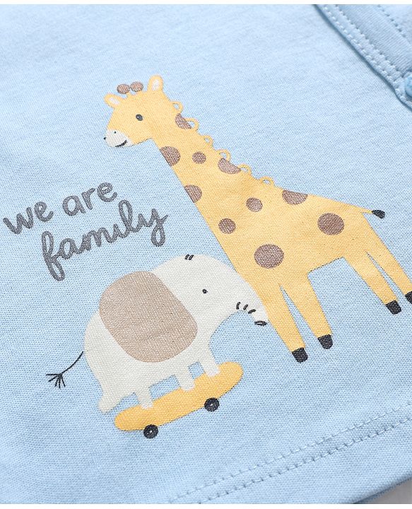 Babyhug 100% Cotton Half Sleeves Jhablas With Animal Print Pack of 3 - Multicolor