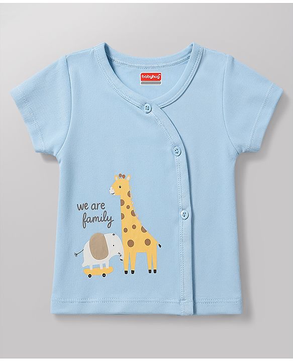 Babyhug 100% Cotton Half Sleeves Jhablas With Animal Print Pack of 3 - Multicolor