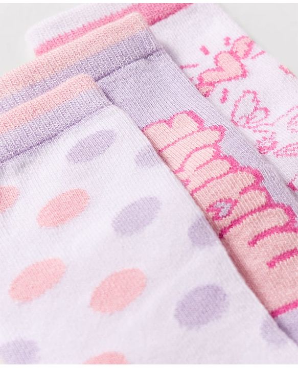 Cute Walk by Babyhug Disney Knit Ankle Length Antibacterial Socks with Marie Design Pack of 3 - Multicolor