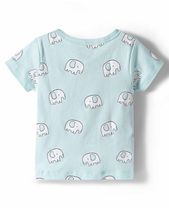 Babyhug 100% Cotton Knit Half Sleeves Dino & Elephant Printed Jhablas Pack Of 3 - Multicolor
