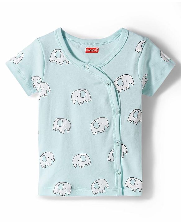 Babyhug 100% Cotton Knit Half Sleeves Dino & Elephant Printed Jhablas Pack Of 3 - Multicolor