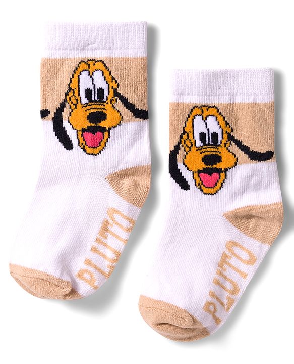 Cute Walk by Babyhug Disney  Non Terry Knit Anti-Bacterial Anklet Length Socks with Mickey Mouse Graphic Pack of 3 - White