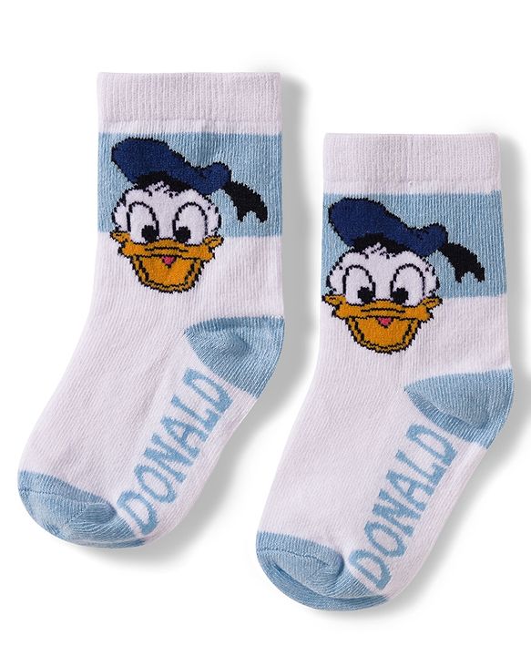 Cute Walk by Babyhug Disney  Non Terry Knit Anti-Bacterial Anklet Length Socks with Mickey Mouse Graphic Pack of 3 - White