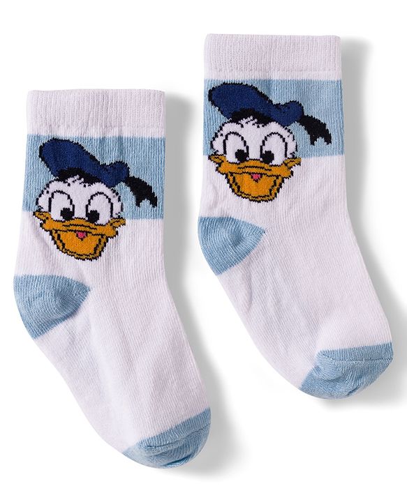 Cute Walk by Babyhug Disney  Non Terry Knit Anti-Bacterial Anklet Length Socks with Mickey Mouse Graphic Pack of 3 - White