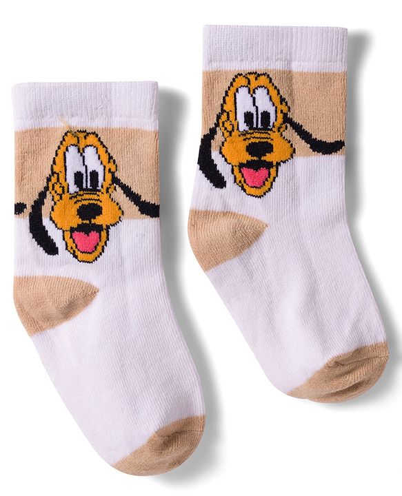 Cute Walk by Babyhug Disney  Non Terry Knit Anti-Bacterial Anklet Length Socks with Mickey Mouse Graphic Pack of 3 - White