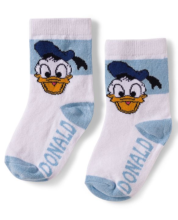 Cute Walk by Babyhug Disney  Non Terry Knit Anti-Bacterial Anklet Length Socks with Mickey Mouse Graphic Pack of 3 - White