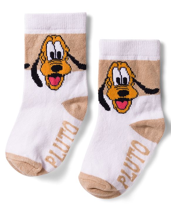 Cute Walk by Babyhug Disney  Non Terry Knit Anti-Bacterial Anklet Length Socks with Mickey Mouse Graphic Pack of 3 - White