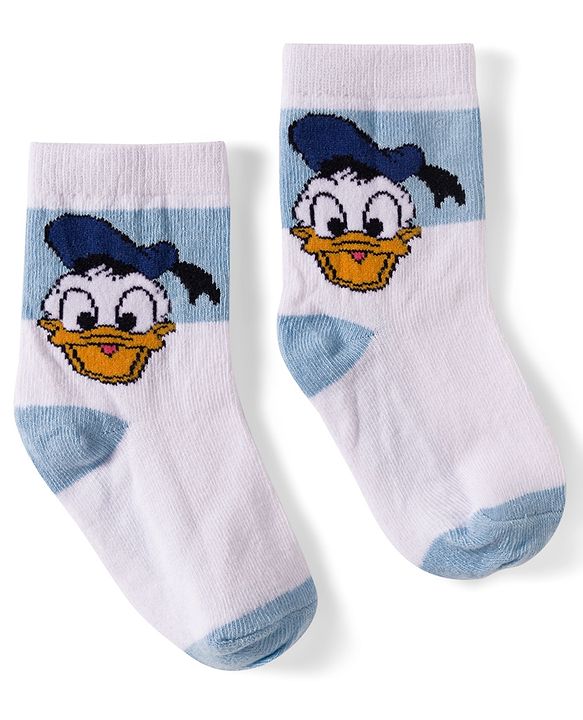 Cute Walk by Babyhug Disney  Non Terry Knit Anti-Bacterial Anklet Length Socks with Mickey Mouse Graphic Pack of 3 - White