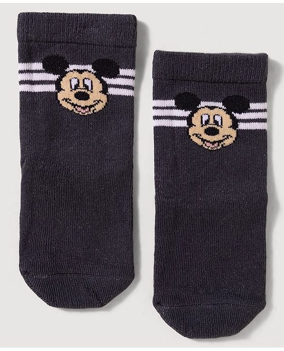 Cute Walk by Babyhug Disney Knit Ankle Length Antibacterial Socks with Mickey Mouse Design Pack of 3 - Multicolor