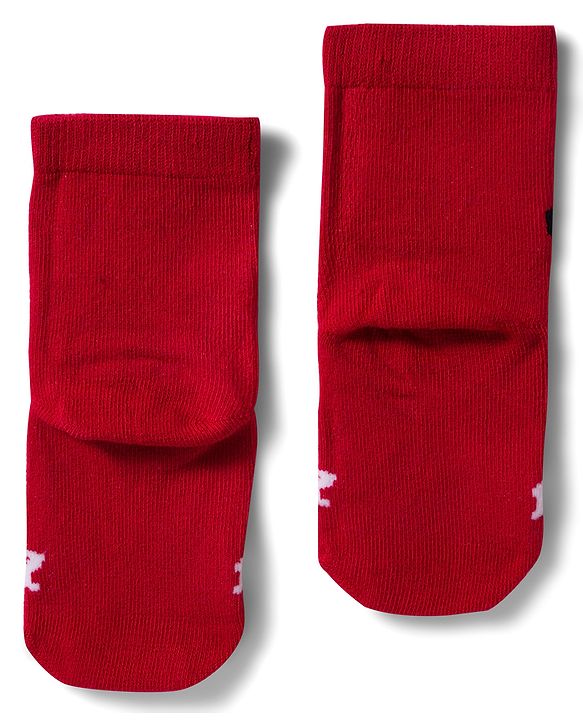 Cute Walk by Babyhug Disney Non Terry Knit Anti-Bacterial Ankle Length Socks with Mickey Mouse Graphic Pack of 3 - Red & Yellow