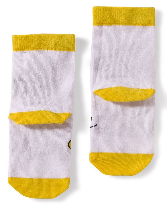 Cute Walk by Babyhug Disney Non Terry Knit Anti-Bacterial Ankle Length Socks with Mickey Mouse Graphic Pack of 3 - Red & Yellow