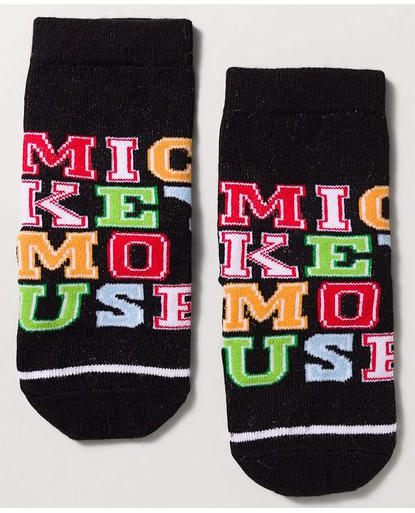 Cute Walk by Babyhug Disney Knit Ankle Length Antibacterial Socks with Mickey Mouse Design Pack of 3 - Multicolor