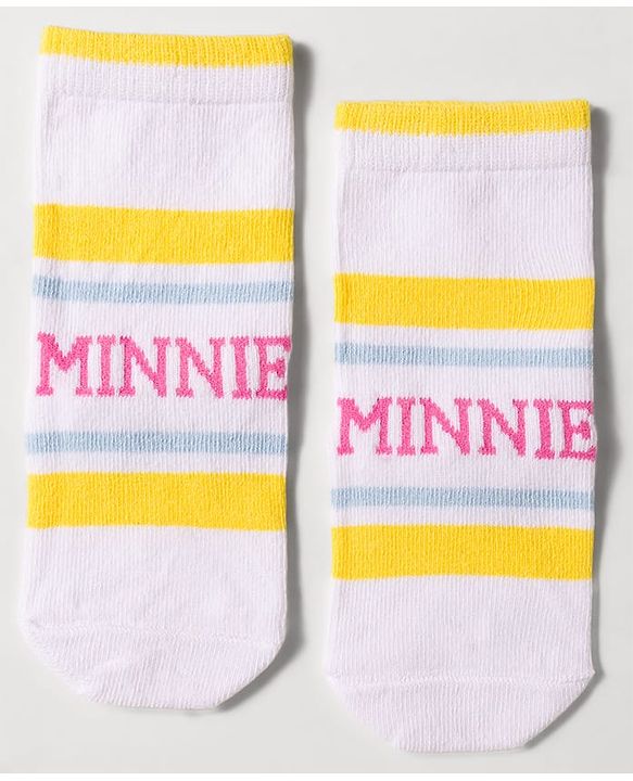 Cute Walk by Babyhug Disney Knit Ankle Length Antibacterial Socks with Minnie Mouse Design Pack of 3 - Multicolor