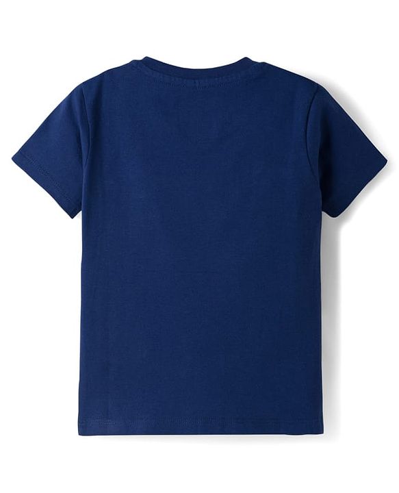 Babyhug Disney Single Jersey Knit Half Sleeves T-Shirt with Simba Graphics - Navy Blue