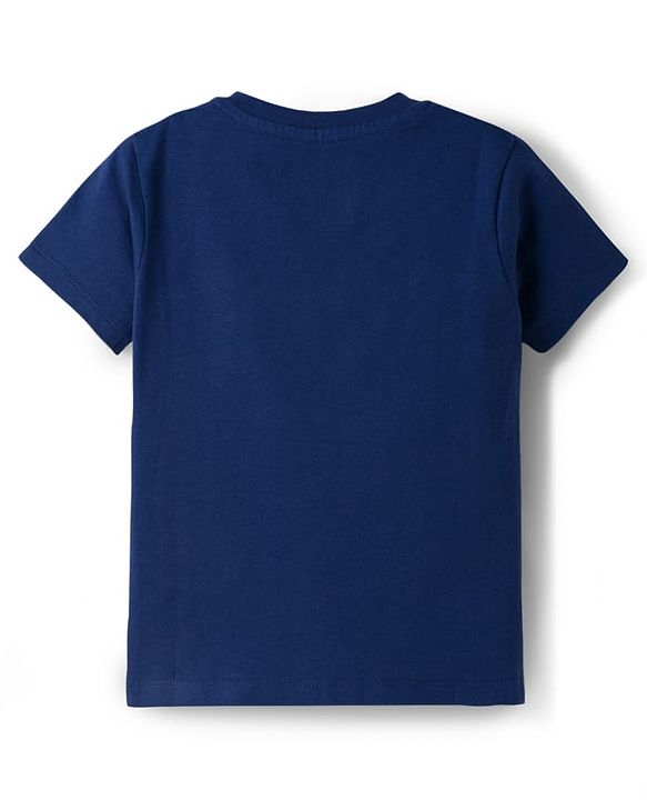 Babyhug Disney Single Jersey Knit Half Sleeves T-Shirt with Simba Graphics - Navy Blue