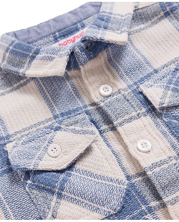 Babyhug Cotton Woven Full Sleeves Checkered Shirt - Blue