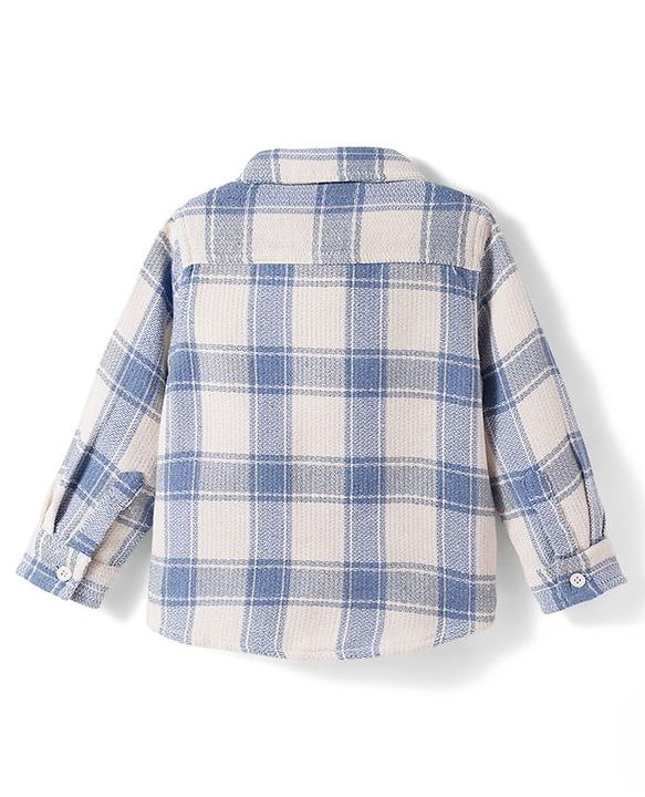 Babyhug Cotton Woven Full Sleeves Checkered Shirt - Blue