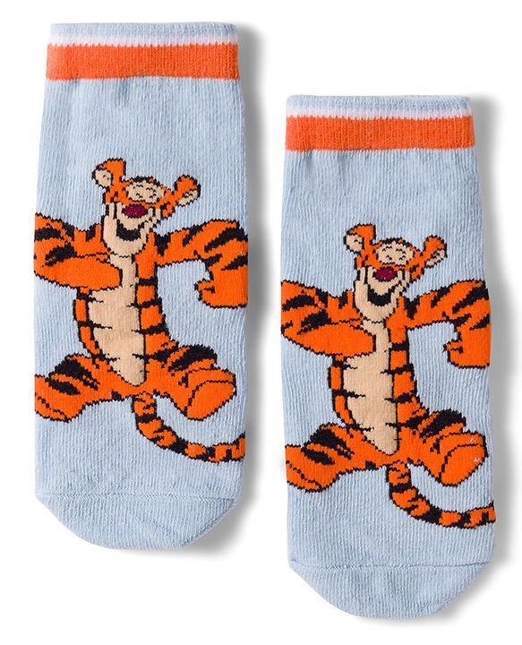 Cute Walk by Babyhug Disney Non Terry Knit Anti-Bacterial Ankle Length Socks with Winnie the Pooh Graphic Pack of 3 - Yellow & White