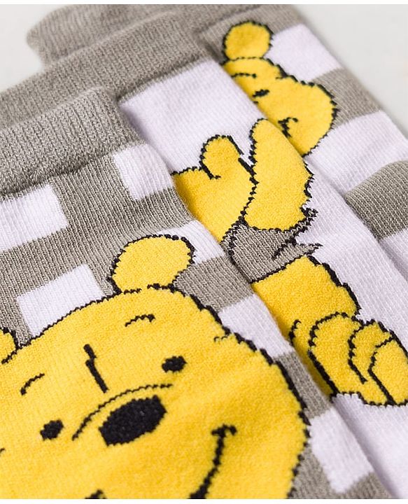 Cute Walk by Babyhug Disney Knit Ankle Length Antibacterial Socks with Winnie the Pooh Design Pack of 3 - Multicolor