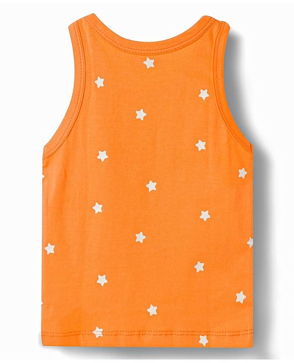 Babyhug Single Jersey 100% Cotton Dino & Star Printed Sleeveless Sandos Pack of 3 - Multicolour