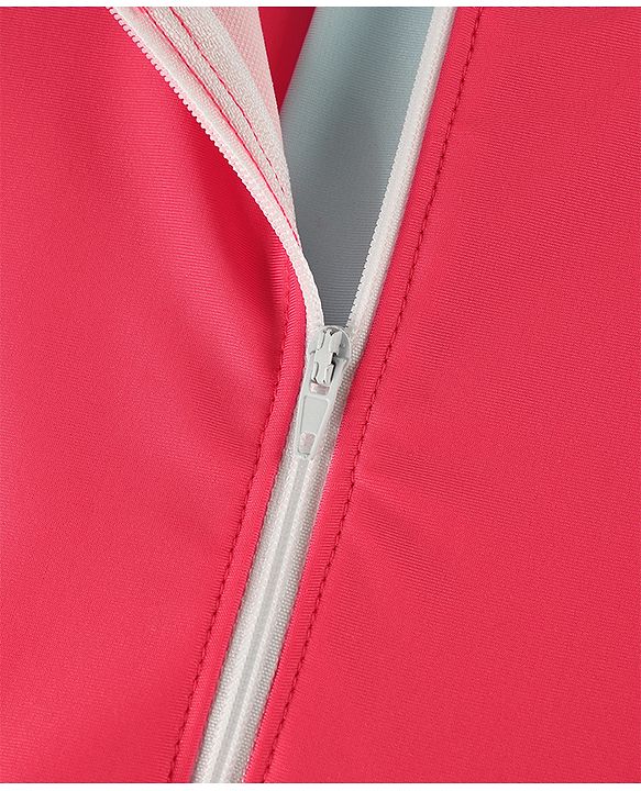 Pine Active Half Sleeves Cut N Sew Solid Legged Swimsuit - Fuchsia