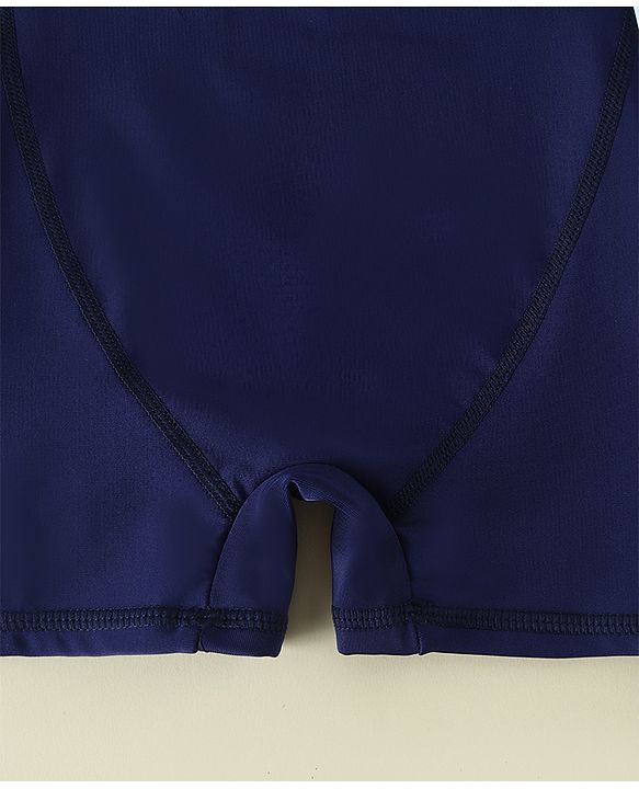 Pine Kids Raglan Half Sleeves Cut N Sew Legged Swimsuit - Navy Blue