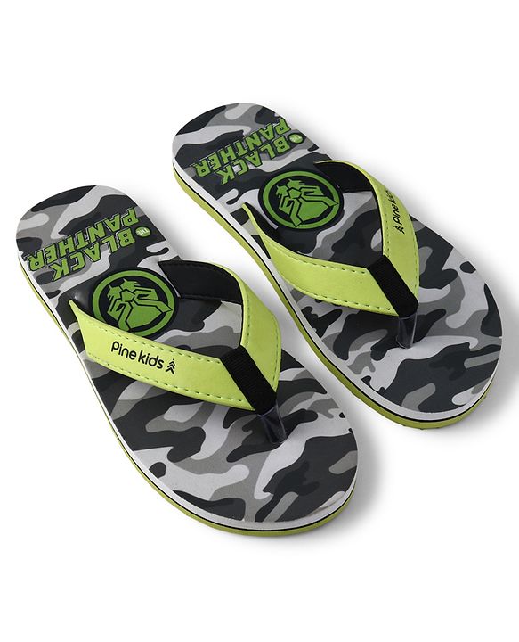 Pine Kids Marvel Slip On Flip Flop With Camouflage Print - Grey