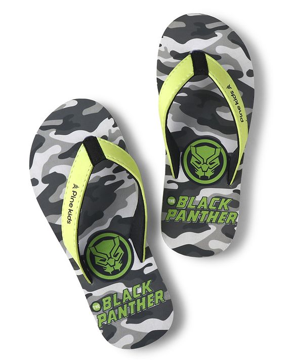 Pine Kids Marvel Slip On Flip Flop With Camouflage Print - Grey