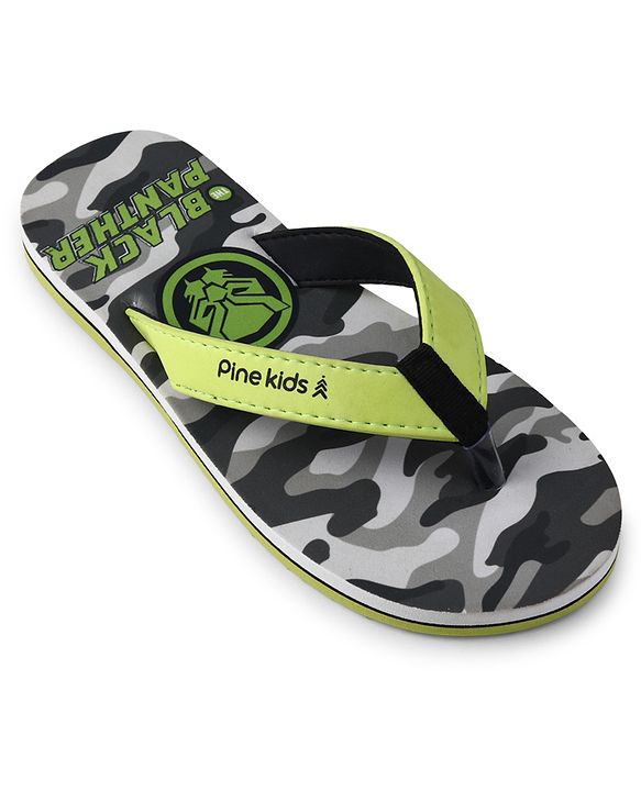 Pine Kids Marvel Slip On Flip Flop With Camouflage Print - Grey