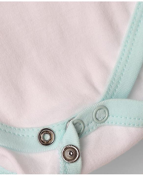 Babyhug 100% Cotton Interlock Knit Half Sleeves Onesie & Diaper Legging With Dino & Rocket Print - Multicolor