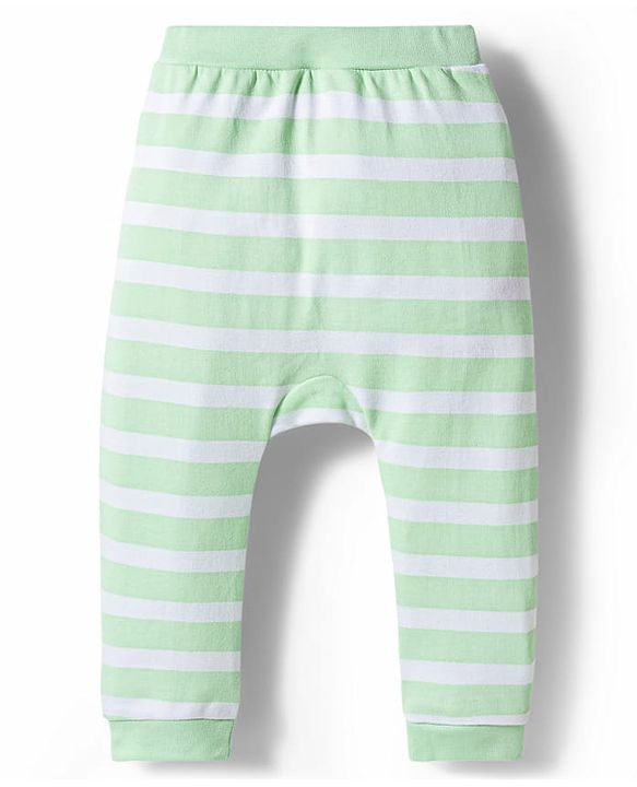 Babyhug 100% Cotton Interlock Knit Half Sleeves Onesie & Striped Diaper Leggings With Cap Mittens Booties & Animal Print - Multicolor