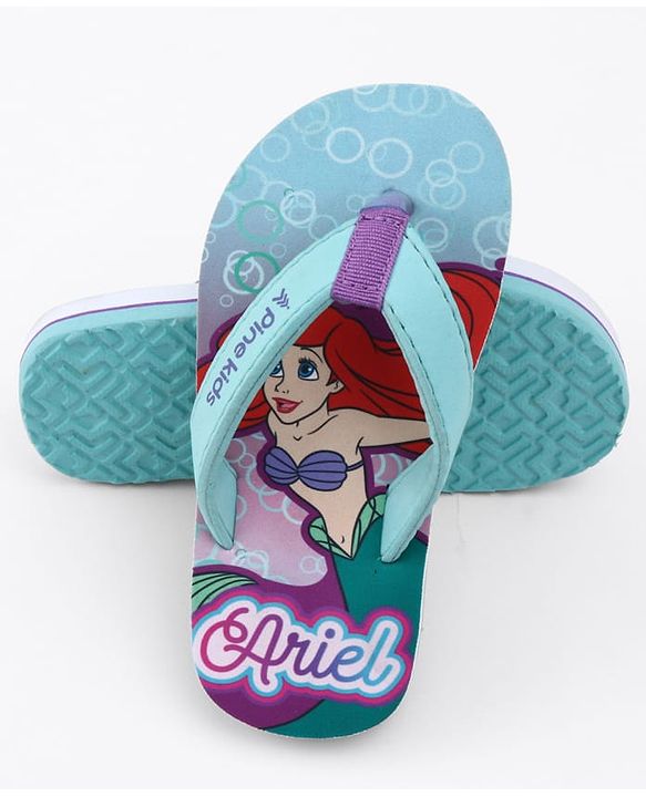 Pine Kids Disney Slip On Flip Flops with Ariel Print - Blue