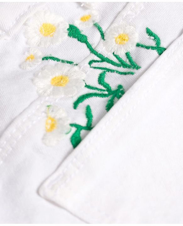 Pine Kids Denim Woven Full Length Solid Color Jeans - White