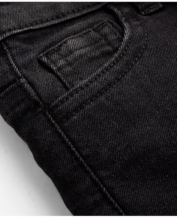 Pine Kids Denim Woven Full Length Solid Color Jeans - Black