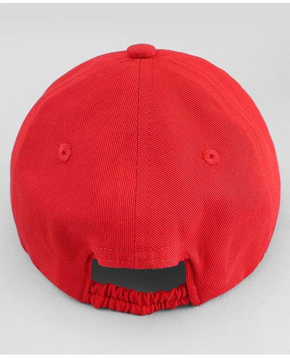Babyhug Woven Baseball Cap With Mama's Boy Text Embroidery Red - Diameter 17.5 cm