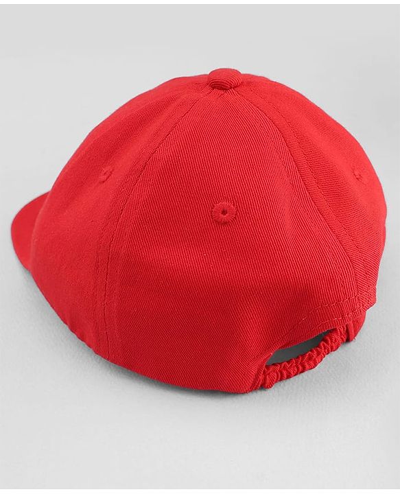 Babyhug Woven Baseball Cap With Mama's Boy Text Embroidery Red - Diameter 17.5 cm