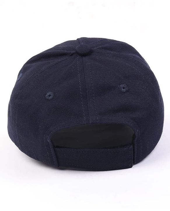Babyhug Woven Baseball Cap With Los Angeles Text Embroidery Navy Blue - Diameter 17 cm
