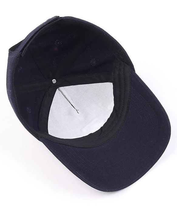 Babyhug Woven Baseball Cap With Los Angeles Text Embroidery Navy Blue - Diameter 17 cm