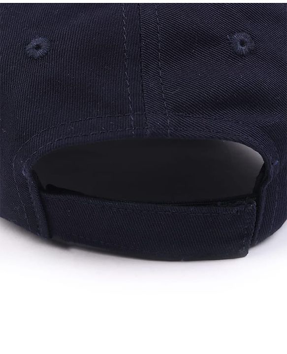 Babyhug Woven Baseball Cap With Los Angeles Text Embroidery Navy Blue - Diameter 17 cm