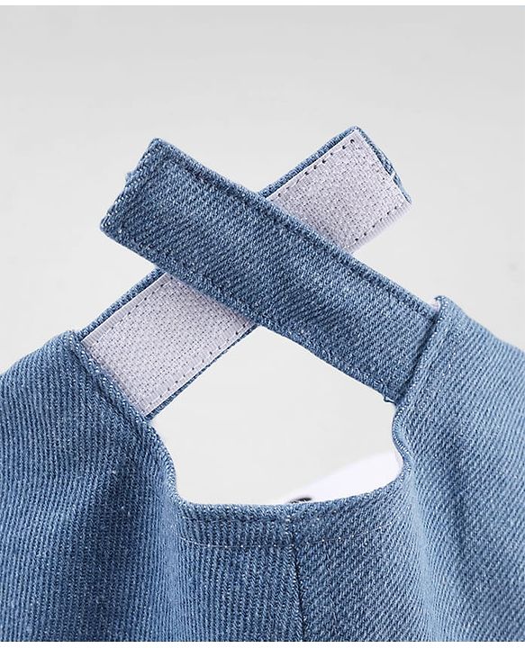 Babyhug Cotton Woven Baseball Cap With Text Embroidery Blue - Diameter 18 cm