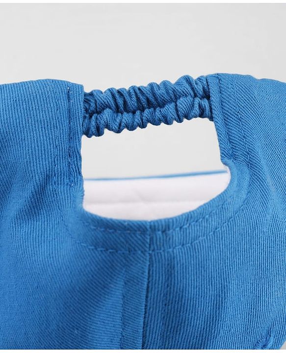 Babyhug Cotton Woven Baseball Cap With Cool Little Dude Text Embroidery Blue - Diameter 17 cm