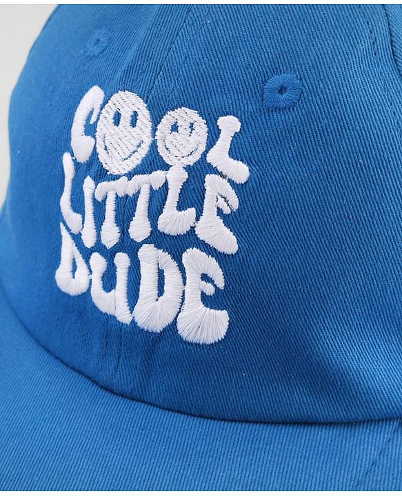 Babyhug Cotton Woven Baseball Cap With Cool Little Dude Text Embroidery Blue - Diameter 18 cm