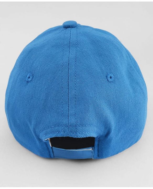 Babyhug Cotton Woven Baseball Cap With Cool Little Dude Text Embroidery Blue - Diameter 18 cm