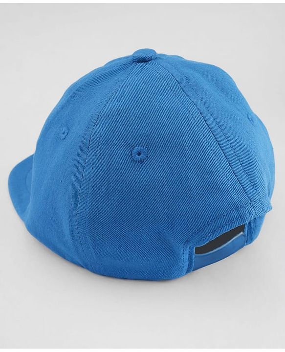 Babyhug Cotton Woven Baseball Cap With Cool Little Dude Text Embroidery Blue - Diameter 18 cm