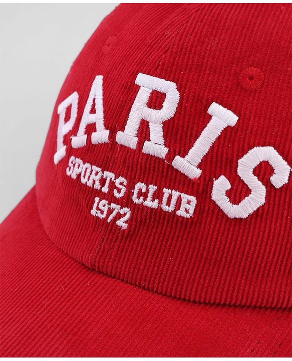 Babyhug Cotton Woven Baseball Cap With Text Embroidery Red - Diameter 20.5 cm