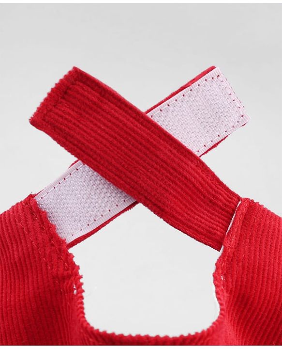 Babyhug Cotton Woven Baseball Cap With Text Embroidery Red - Diameter 20.5 cm