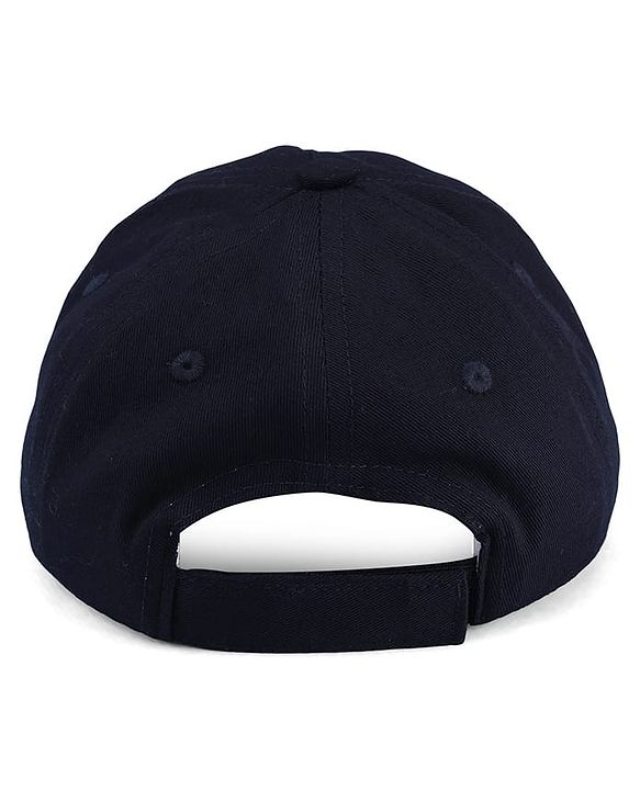 Babyhug Cotton Woven Baseball Cap With Text Embroidery Navy Blue - Diameter 16 cm