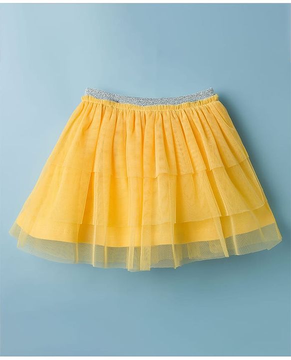 Babyhug Single Jersey Knit Half Sleeves Top & Skirts Set with Flora Print & Embroidery - Yellow & White