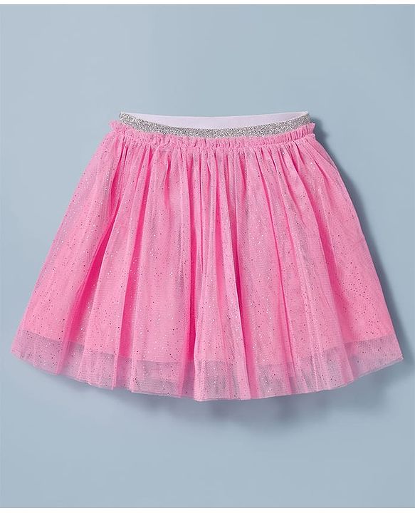 Babyhug Single Jersey Knit Half Sleeves Top & Skirt Set With Cherry Embroidery - White & Pink
