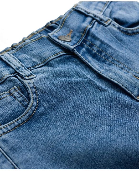 Pine Kids Cotton Woven Full Length Solid Jeans - Blue
